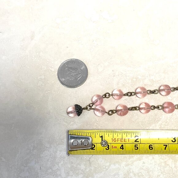 Cute Cherry Quartz Bronze Acorn Pendant Adjustable Choker - Picture 14 of 16